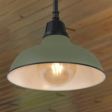 Jasper 12.25" Farmhouse Industrial Indoor/Outdoor Iron LED Pendant